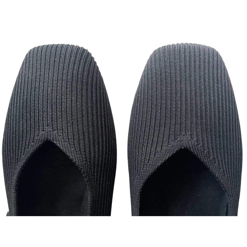 VIVAIA Margot Mary Jane Square Toe Flats 9W EU40 Black Knit Parisian Minimalist - Picture 5 of 11